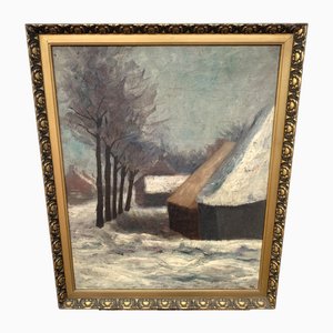 J. Han, Paisaje de invierno, 1880, óleo sobre lienzo, enmarcado