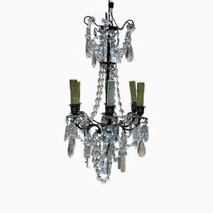 Lampadario in bronzo con nappe, inizio XX secolo