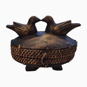 Wooden Box with Two Birds on Top, 1960s