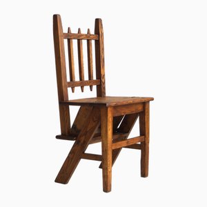 Silla con escalones de biblioteca Arts & Crafts holandesa, años 20