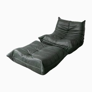 Set of Togo Lounge Chair and Pouf by Michel Ducaroy for Ligne Roset