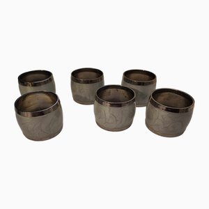 Art Deco Plated Napkin Holders, 1920s, Set of 6
