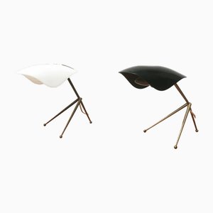 Mid-Century German Acryl and Brass Tripod Table Lamp from Cosack, 1960s, Set of 2