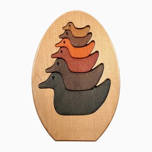 Vintage Holzpuzzle mit Entenfiguren