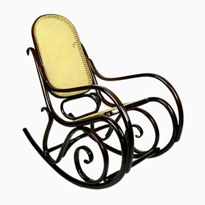 Vintage Brown Rocking Chair attributed to Michael Thonet