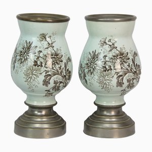 Late 19th Century Flower Pots in Fire-Enamelled Metal, 1890s, Set of 2