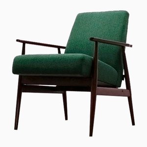 Poltrona Mid-Century in tweed verde di Henryk Lis, 1967