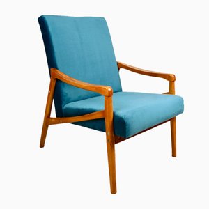 Czech Model Armchair in Ocean Blue attributed to Jiri Jiroutek, 1970s