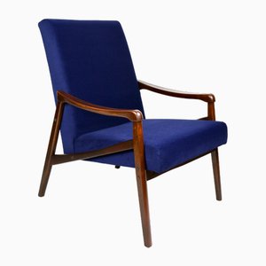 Czech Model Armchair in Ocean Blue attributed to Jiri Jiroutek, 1970s