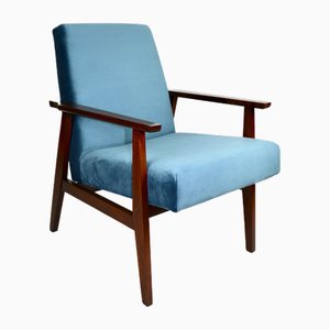 Ozeanblauer Vintage Fox Sessel, 1970er