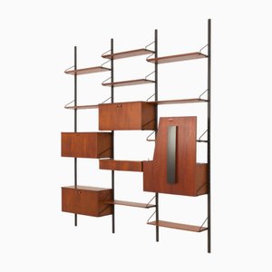 Grande Console Murale Mid-Century avec Bureau Caché, Italie, 1960s