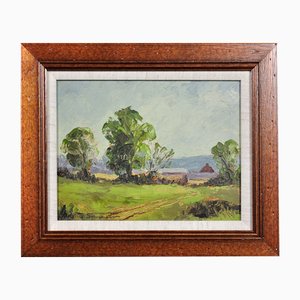 Arthur Spooner, En Plein Air Post Impressionist Landscape of Rural Derbyshire, Oil Painting