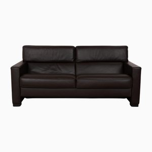 Francis Leather Three Seater Brown Sofa from Brühl