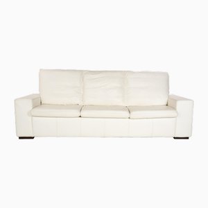 Leather Three-Seater Cream White Sofa from Nieri