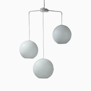 Mid-Century Pendant Lamp with Three Large Opal Glass Globes from Philips, 1960s