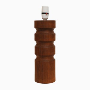 Vintage Teak Turned Table Lamp attributed to Bhs, 1980s