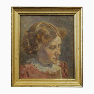 Einar Parslev, Portrait of a Young Woman, 1890s, Oil on Canvas