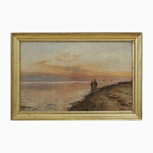 Holger Peter Svane Lübbers, Couple on the Sea Beach, 1908, Huile sur Toile
