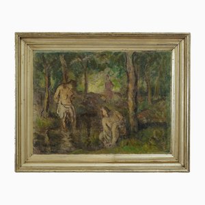 Emiel Hansen, Bather at the Weilbach, Oil on Canvas