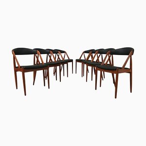 Sillas de comedor vintage de teca de Kai Kristiansen para Andersen Møbelfabrik, personalizables, años 60. Juego de 8