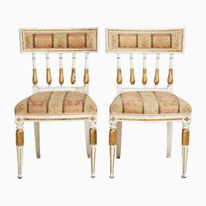 Chaises d'Appoint Peintes Gustavienne 18ème Siècle, Set de 2