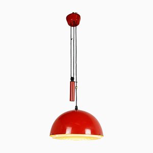 Lampada a sospensione Mid-Century in metallo e ottone, Italia, anni '60