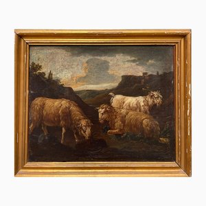 After Philipp Peter Roos, Goats, 17th Century, Oil on Canvas
