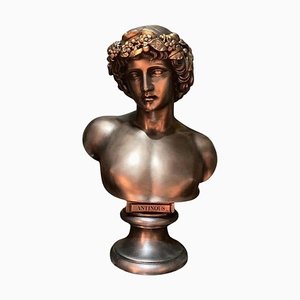 Bronze Antinous with Worn Guilt Bacchus Wreath