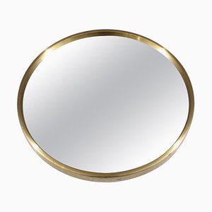 Miroir Rond Mid-Century en Laiton par Glas Mäster, (1960s)