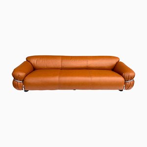 Divano Sesann in pelle di Gianfranco Frattini per Cassina, 1972