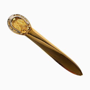 Horseshoe Letter Opener in Brass & Chrome by Gucci, 1970s