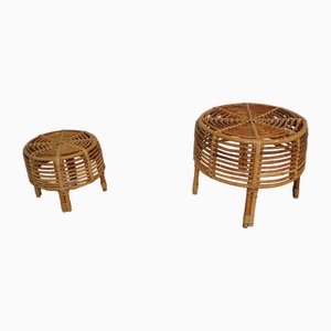 Italian Bamboo Tables, 1950s, Set of 2