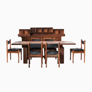 Mid-Century Italian Dining Set with Sideboard by Silvio Coppola for Bernini, 1968, Set of 3