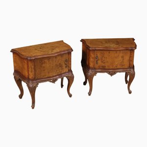 Italian Bedside Tables in Wood, 1950s, Set of 2