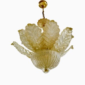 Chandelier with Gold Incrustation by Ercole Barovier for Barovier & Toso, Italy, 1970s