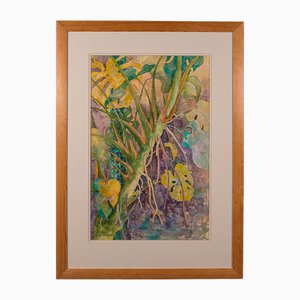 English Artist, Plant Study, 1990s, Watercolor