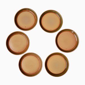 Vintage Esso Stoneware Plates, 1970s, Set of 6