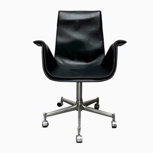 Fauteuil de Bureau Mid-Century Space Age Modèle Fk 6727 en Cuir par Jørgen Kastholm & Preben Fabricius pour Kill International, Allemagne, 1960s