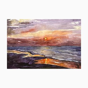 Dali Nazarishvili, Tramonto, 2015, Acquarello su carta