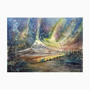 Dali Nazarishvili, Northern Lights, 2023, Watercolor on Paper
