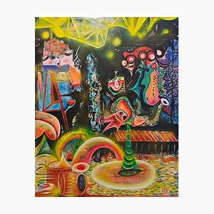 Hongda, Ode to Joy, 2023, Oil on Sailcloth