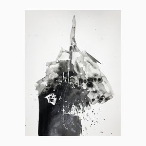 Doïna Vieru, Black Flower, 2023, Ink on Canson Paper