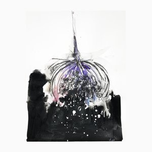 Doïna Vieru, Black Flower 3, 2023, Ink on Paper