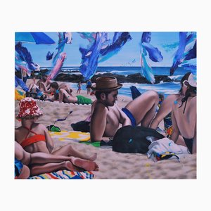 Maxwell Stevens, Beach Scene, In Repose, 2023, Oil on Canvas