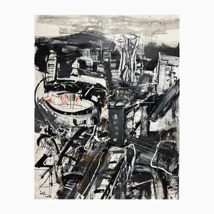 Irakli Chikovani, Axis Towers, 2024, Acrylic on Canvas