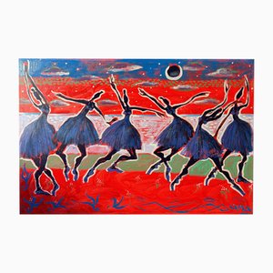 Ramaz Chantladze, Repetition, Series of Ballerinas, 2023, Oil on Canvas