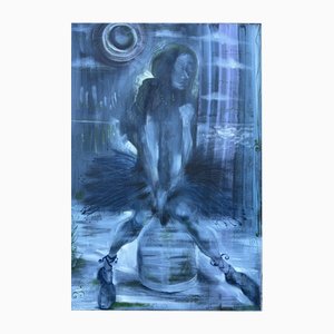 Ramaz Chantladze, Ballerina on a Brake, 2021, Oil on Canvas