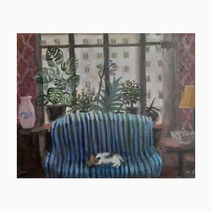 Tinatin Chkhikvishvili, Foxterrier, 2024, Öl auf Leinwand