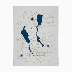 Celia Eid, Bleu et Ligne, 2014, Lithograph