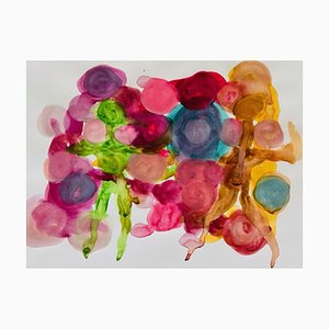 Lali Kakubava, Two Cosmic Dancers, 2024, Watercolor on Paper